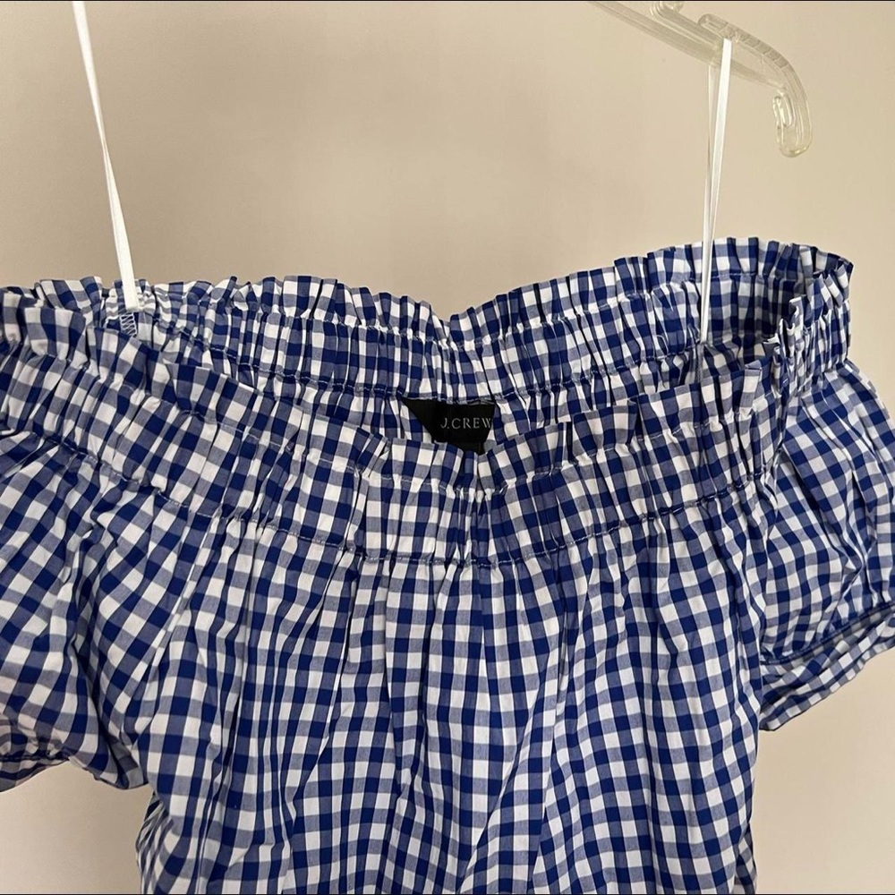 Gingham strapless top from J Crew